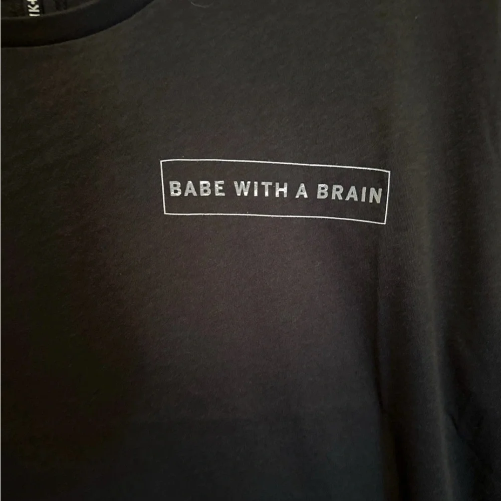 Women’s Tavik Tap Black T-Shirt Features Babe With A Brain Size Medium - Picture 2 of 4